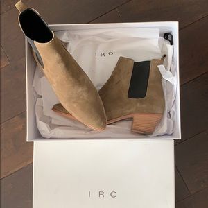 Iro Khaki Suede Chelsea boots